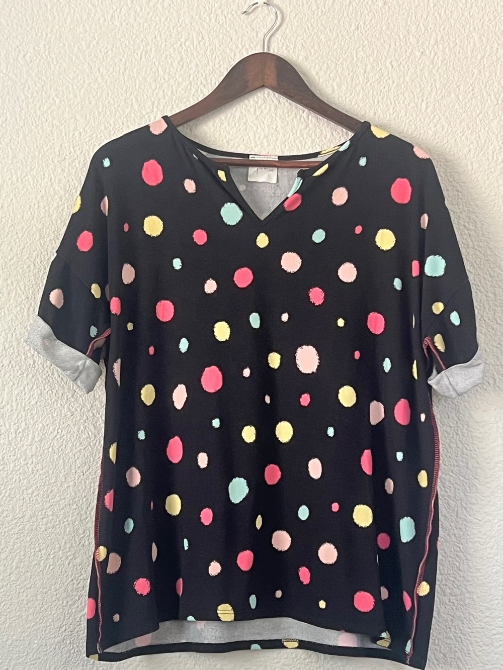 Sew In Love Black Multicolor Polka Dot Tunic Top Size M